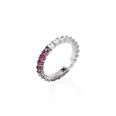Anello Amen Infinity con Zirconi Bianchi e Rossi