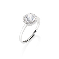 Anello Amen Regolabile Diamond con Zircone tondo Bianco