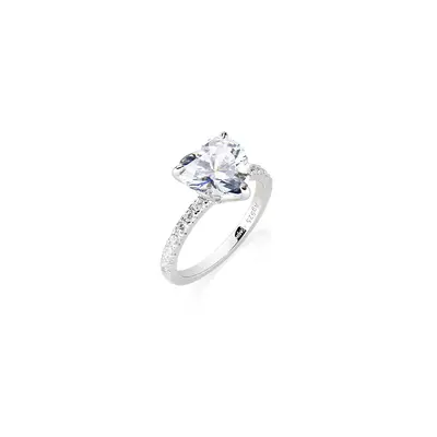 Anello Amen  Solitario Zircone Taglio Cuore