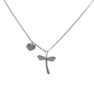 Collana Rebecca Jolie con libellula pendente in polvere di diamanti