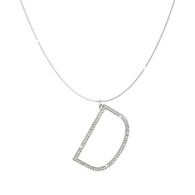 Collana Rebecca in argento con iniziale in cristalli