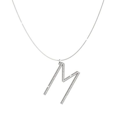 Collana Rebecca  in argento con iniziale in cristalli