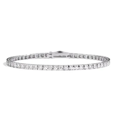 Bracciale Recarlo tennis in oro bianco 18 kt e diamanti taglio brillante.
