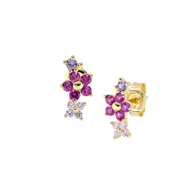Orecchini Amen a Lobo Primula Fucsia Dorati in Argento